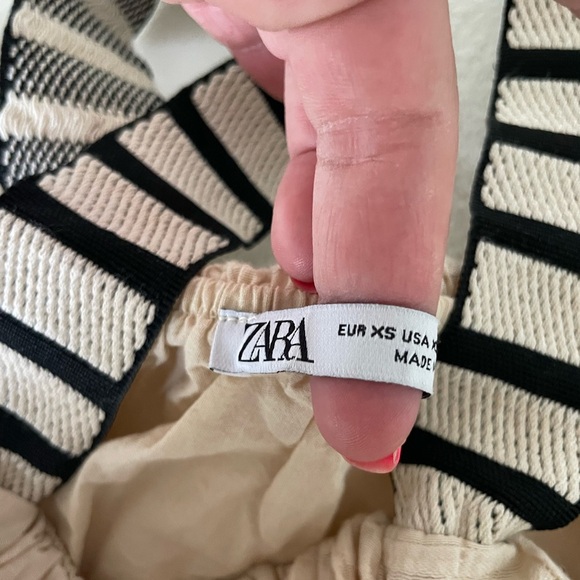 Zara Cream Bubble Tank Top with Striped Straps - Picture 5 of 8